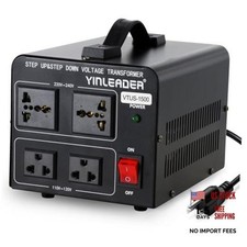 110V to 220V or 220V/230V/240V to 110V/120V Power Converter Step Up/Down 1500W
