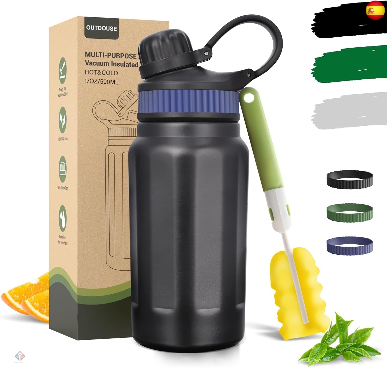 Botella Termica y Termo Agua Fria, Botella Agua Acero Inoxidable,Botellas de