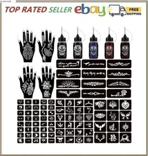 Moricher Temporary Tattoo Kits Henna kit 5 Inks 96 Stencils Cosmetic Grade for
