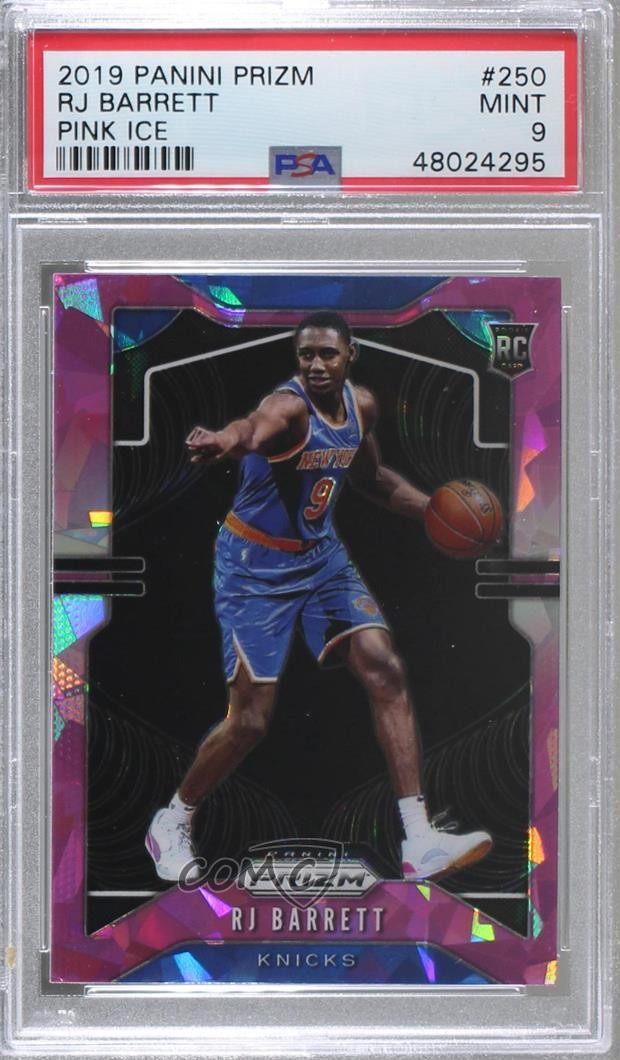2019-20 Panini Prizm Rookie Pink Ice Prizm RJ Barrett #250 PSA 9 MINT Rookie RC