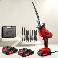Reciprocating Saw 21V cordless, 2xc 2000mAh Battery,0-4000RPM, 8 spares
