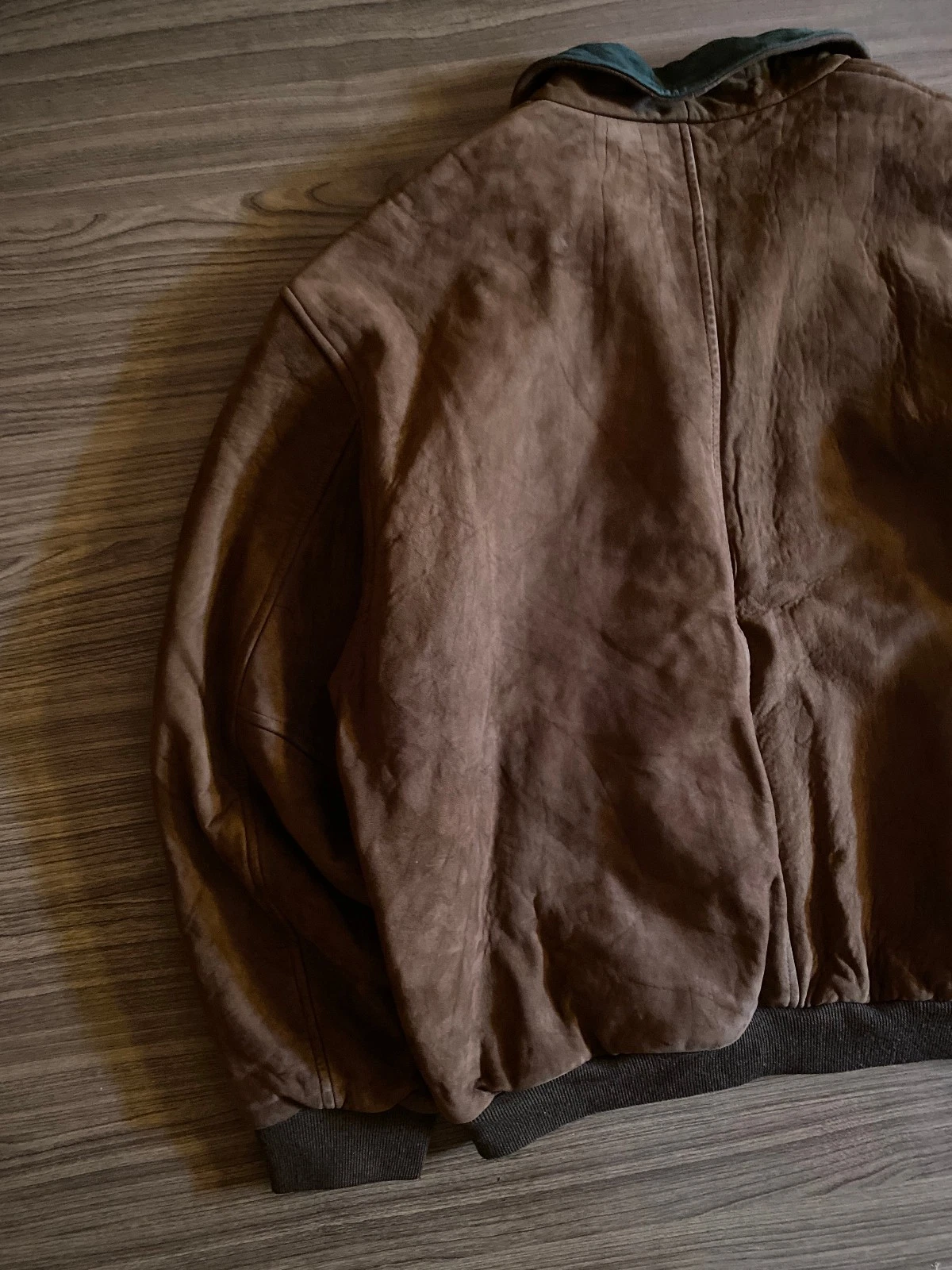 Vintage LL BEAN Leather Suede Bomber Jacket Flannel Lined USA Made image 9