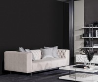 Elegantes Beiges 3-Sitzer-Sofa Aus Textil Mit Holzrahmen