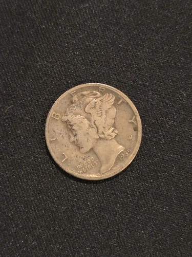 1935 D   Mercury Dime circulated 90% Silver FINE