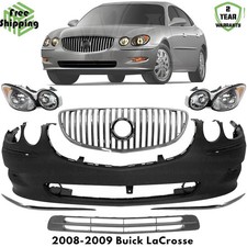 Front Bumper Cover Fascia & Grille Assembly Kit For 2008-2009 Buick LaCrosse
