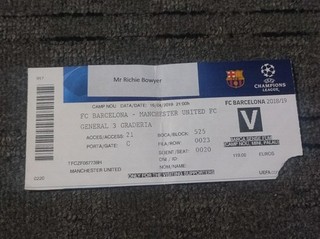 FC Barcelona vs Manchester United Ticket 2019 UEFA Champions League
