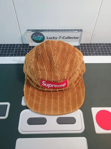 Casquette de camp SUPREME corde velours côtelé "marron" neuve avec étiquettes !! SS19