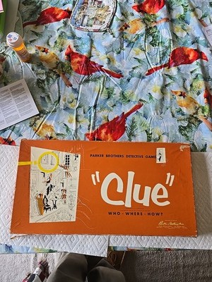 VINTAGE Clue COMPLETE Parker Brothers 1956 Classic Detective Board Game Cluedo