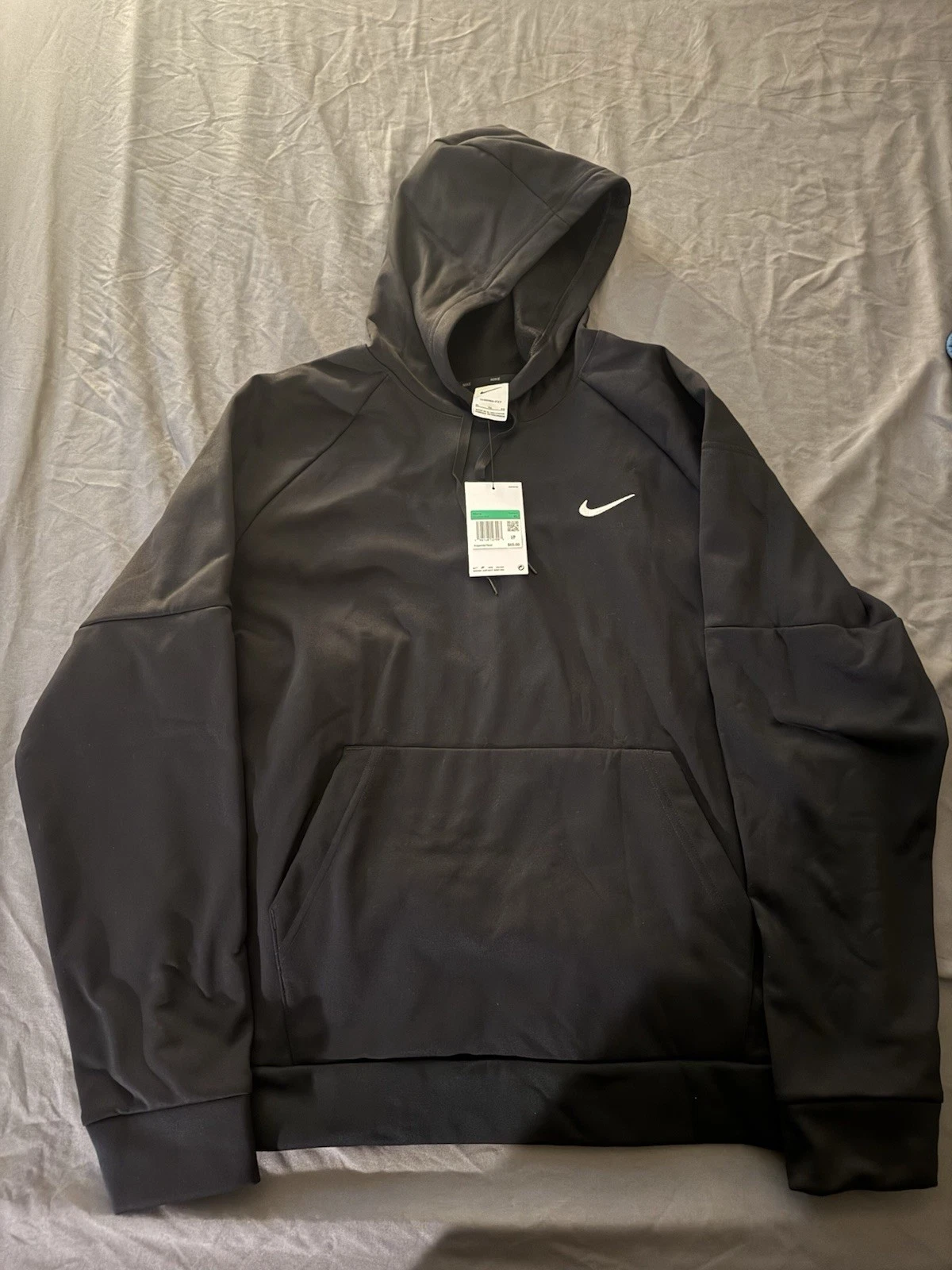 Nike Men's Therma-FIT Long Sleeve Logo Hoodie Fitness Pullover Black DQ4834-010