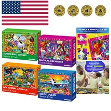 100 Piece Puzzles for Kids Ages 4-6 - 4 Jigsaw Puzzles for Kids Ages 6-8 - Se...