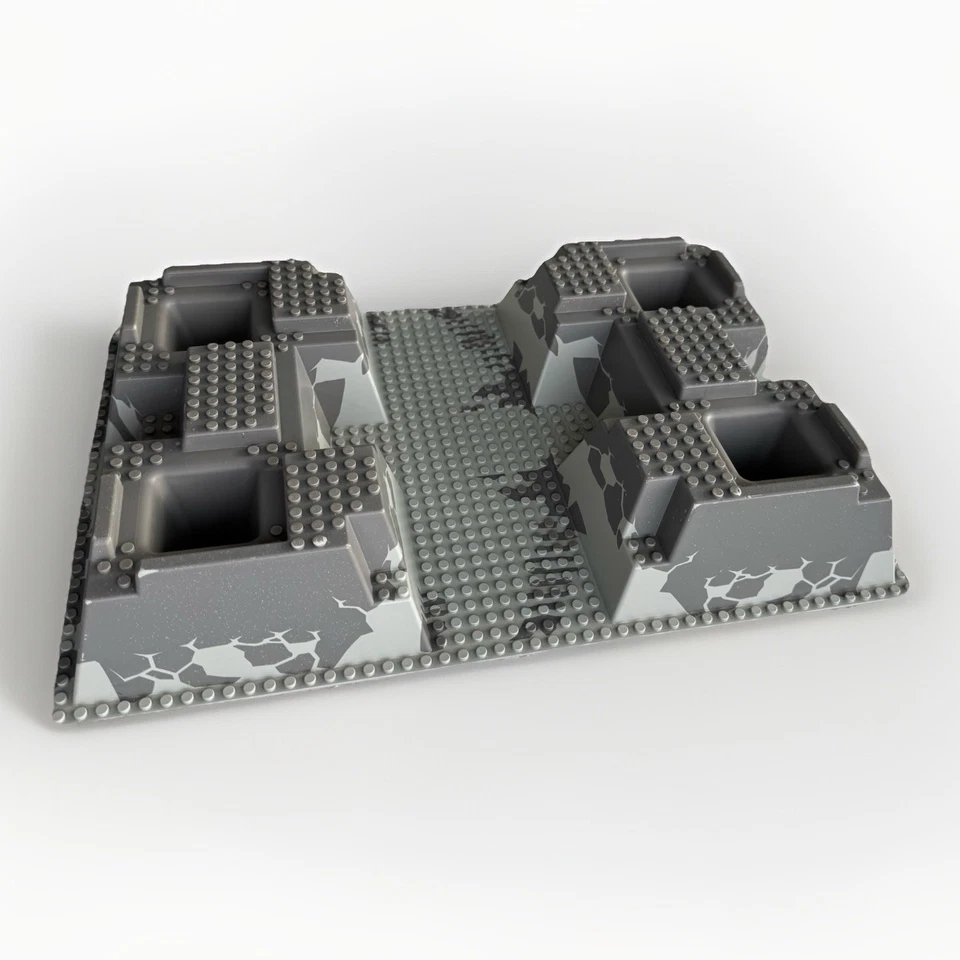 LEGO 4990 Gray Raised Baseplate Rock Raiders HQ 15x10in Castle 30271px3 Base VG - Image 2 of 4