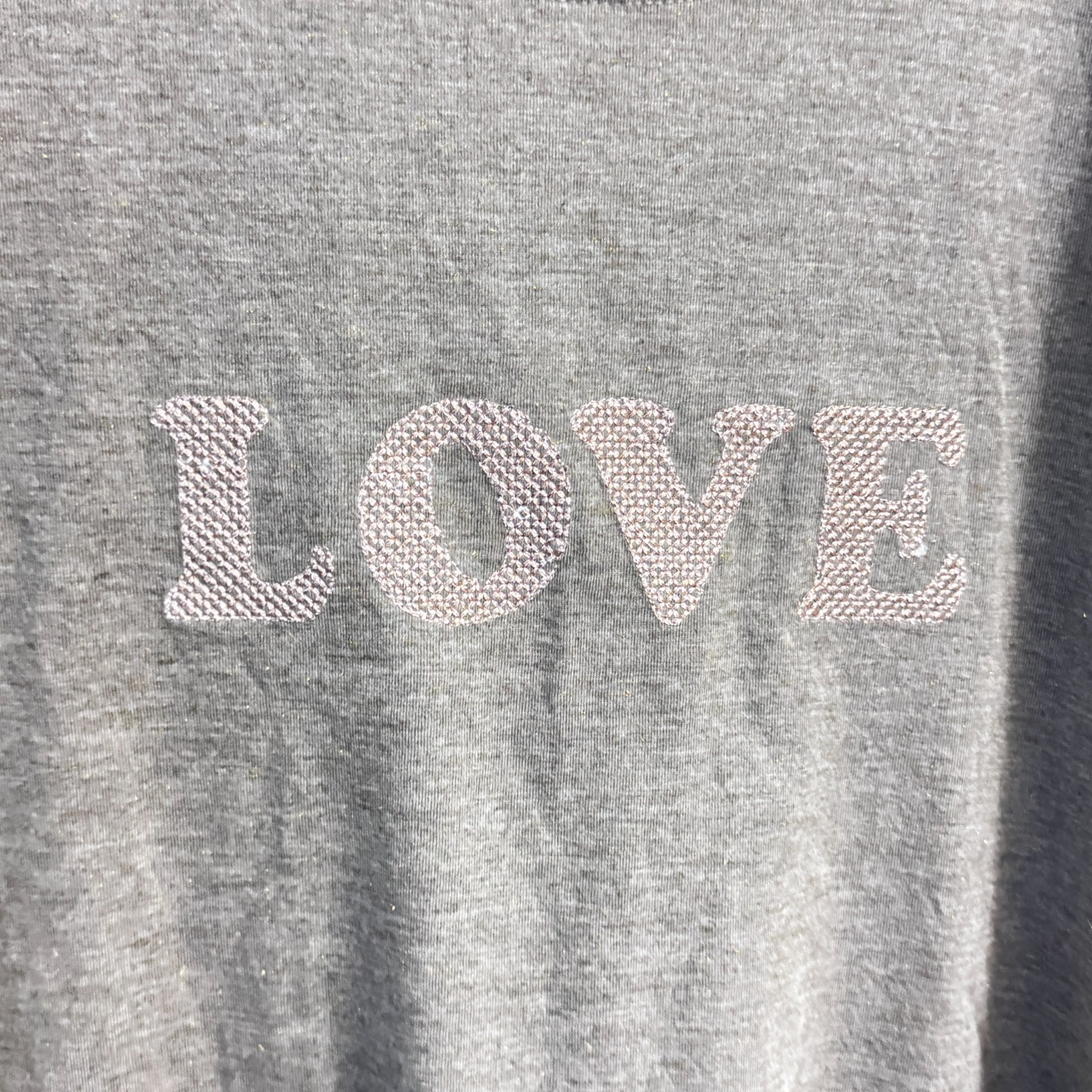 Janina Green "LOVE" Embellished Short Sleeve T-Shirt - Size L image 4