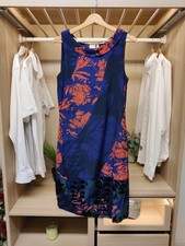 WHITE STUFF DRESS SHIFT UK 10 MULTI SLEEVELESS LEAF PRINT CASUAL BEACH WOMENS