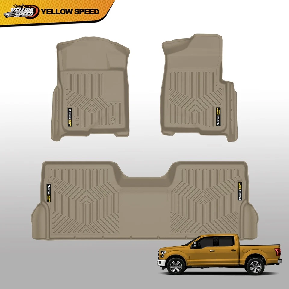 Tapetes forros 3D TPE para todo tipo de clima aptos para Ford F-150 SuperCrew Cab 2009-2014 Foto 2 de 4