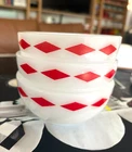 Vintage Fire-King Red Diamond Colonial Chili Bowl set of 3