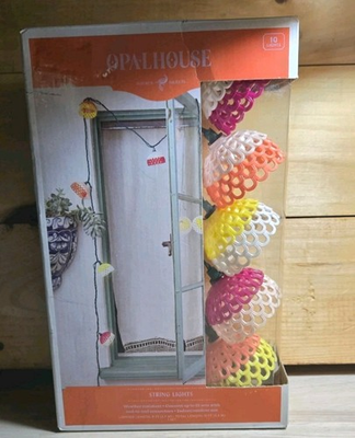 #ad Opalhouse 10 String Lights Indoor Outdoor Use 9 foot Colorful Plug In New $18.99