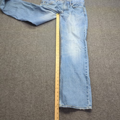 Pantalones de mezclilla American Eagle para hombre 33x32 azul tiro bajo corte bota vaquero occidental informales - Imagen 4 de 15