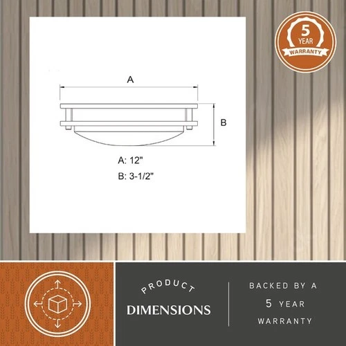 VAXCEL C0152 Horizon 12-in W LED Satin Nickel Flush Mount Ceiling Light Fixture - Picture 2 of 9