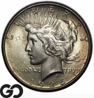 1925 Peace Dollar, Original Album Crusty Solid Gem BU++