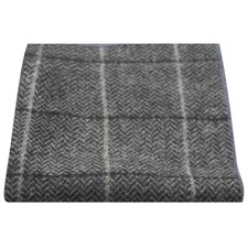 Luxury Graphite Grey Herringbone Check Tweed Pocket Square, Handkerchief