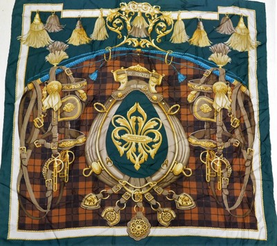 Foulard 100% Soie Pure Vintage Pour Femmes - 86x88cm - Multicolore Années 80 - Très Bon état