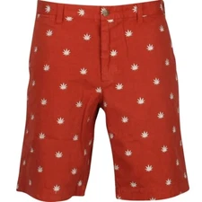 $75.00 HUF Leaf Chino Walk Shorts (burnt orange) HUFPT33003BTO
