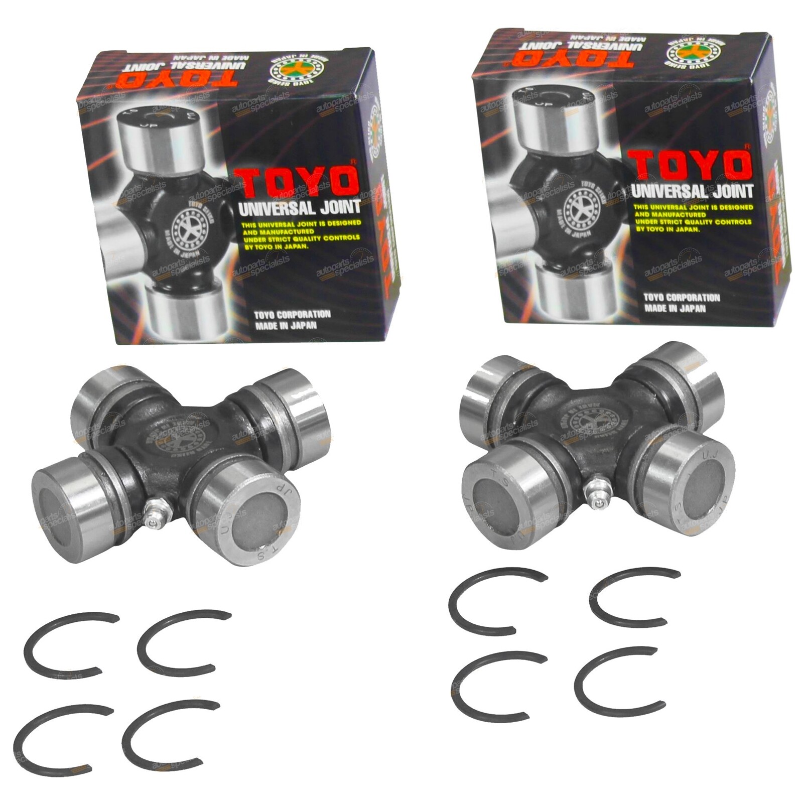 2 Premium Driveshaft Universal Joint RWD 4WD Moog Greasable Pair