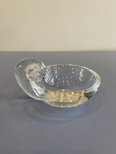 VTG STUEBEN MCM Crystal Candy Dish W/Scroll Handle By JOHN DREVES SIGNED 6
