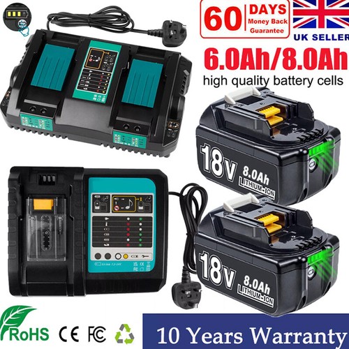 For Makita 18V 6.0Ah 8.0Ah BL1860B LXT Li-Ion Battery / Charger BL1830 BL1860 US - Foto 9