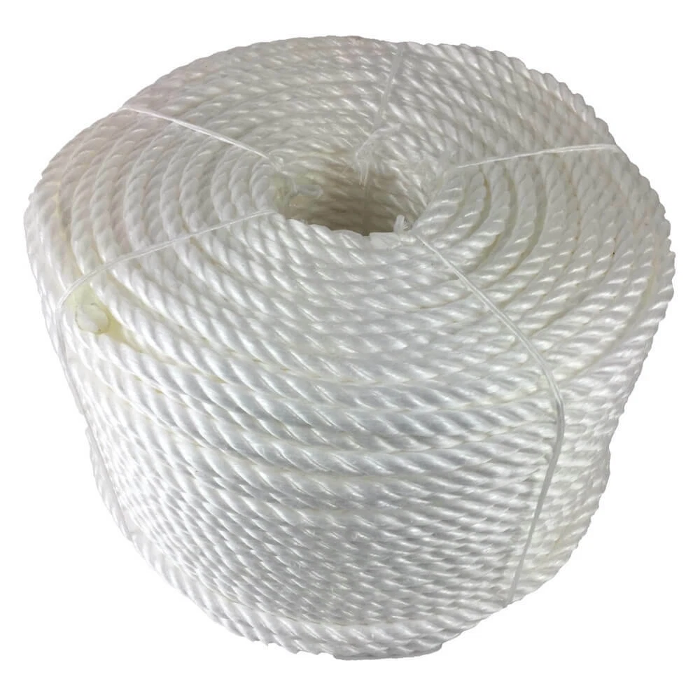 14mm White Polypropylene Rope x 50 Metres, Cheap Nylon Rope, Poly Rope Coils