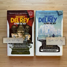 RARE SIGNED The Early Del Rey Vol 1 & 2 Lester Del Rey 1976 Vintage SF