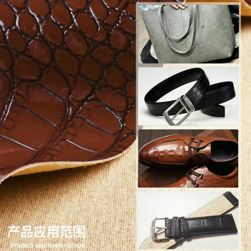 Krokodil Stoff Kunstleder Glänzend Kunstleder Material DIY Schuhe Tasche Gürtel - Bild 3 von 4