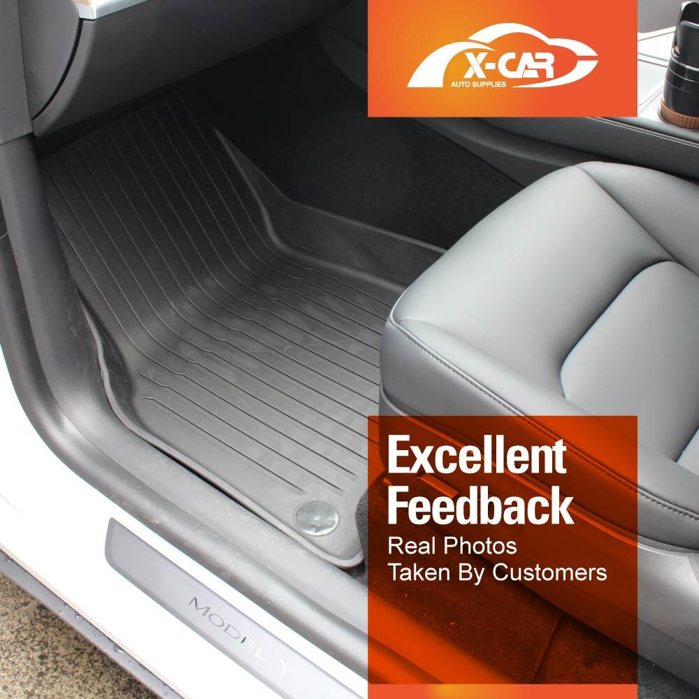 Tesla Model Y All Weather Floor TPE Rubber Mats Carpets Front Rear Set