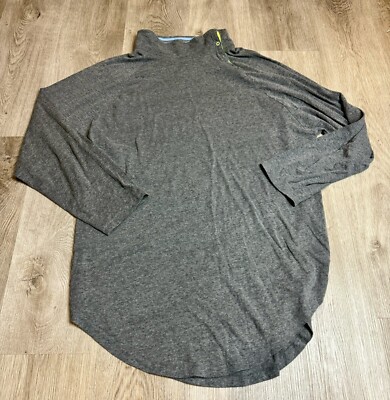 Jason Wu for Eva Air Lounge Top Mens XL Gray Neon Yellow Trim Long Sleeve