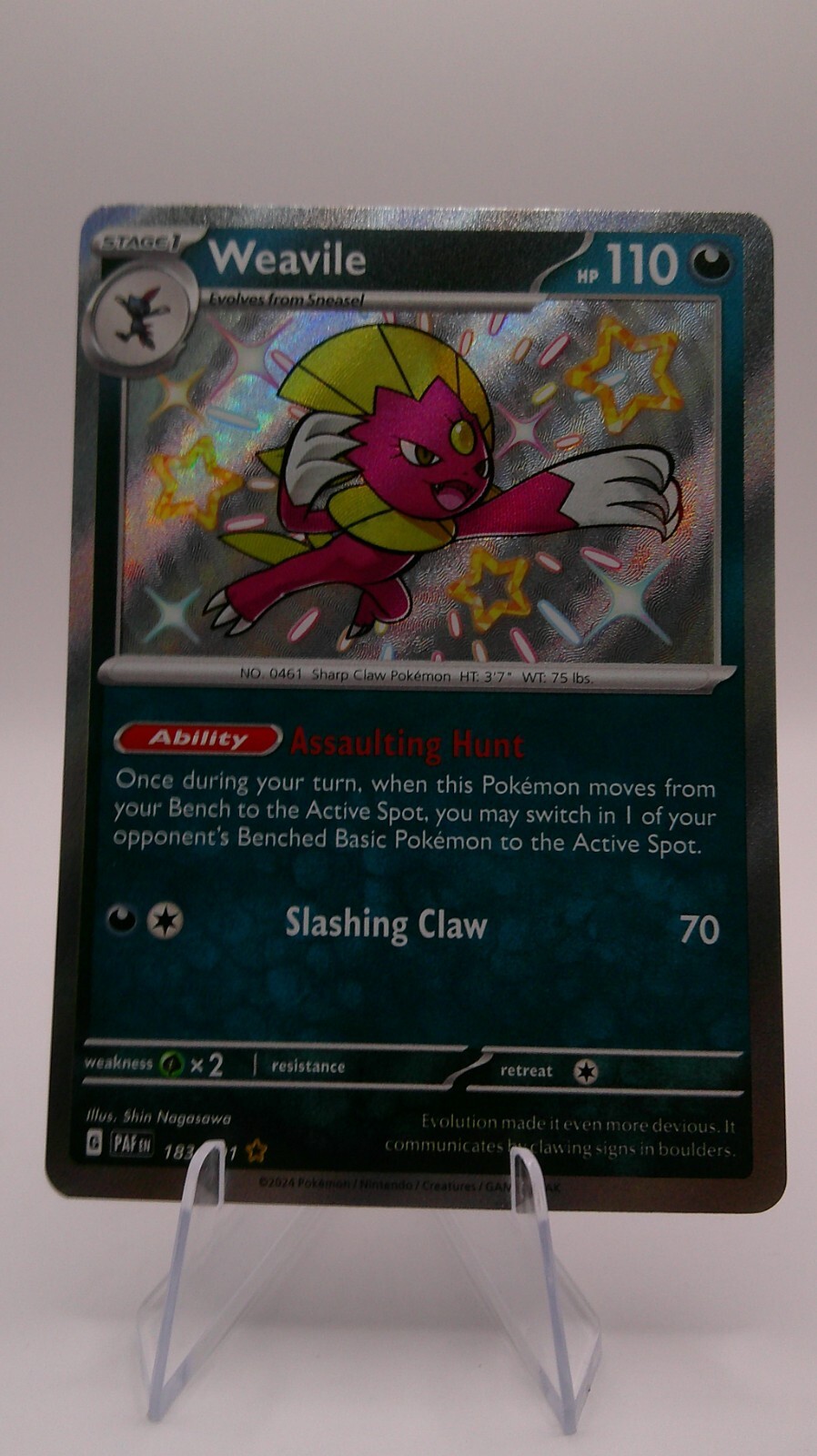Weavile 183/091 Sv: Paldean Fates Holo