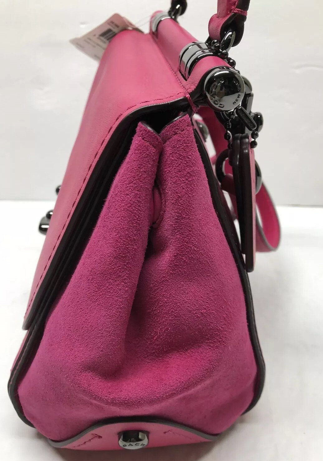 New with tag  COACH #38388 mixed leather Drifter DK/Cerise $495 image 5
