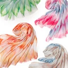 Ladies Scarf Zig Zag Pattern Gradient Stole in 6 Colours Summer Shawl Beach