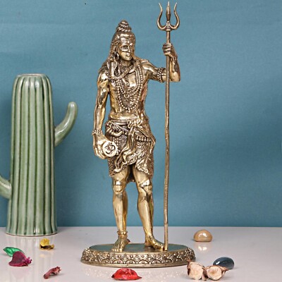 Artvarkoo Goldene Messing Shiva Statue Figurine Bholenath Standfigur 11 Inch