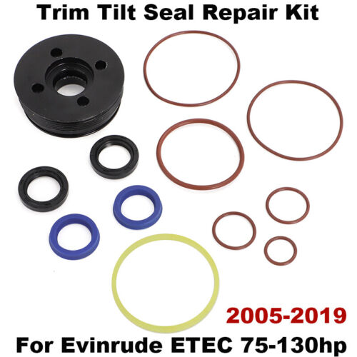For Evinrude ETEC Trim Tilt Seal Repair Kit 5008985 w/ End Cap 75-130hp 2005-19 - Picture 1 of 10