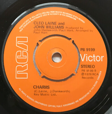 CLEO LAINE & JOHN WILLIAMS - He's So Beautiful / Charms .. 1976 Uk 45rpm Single