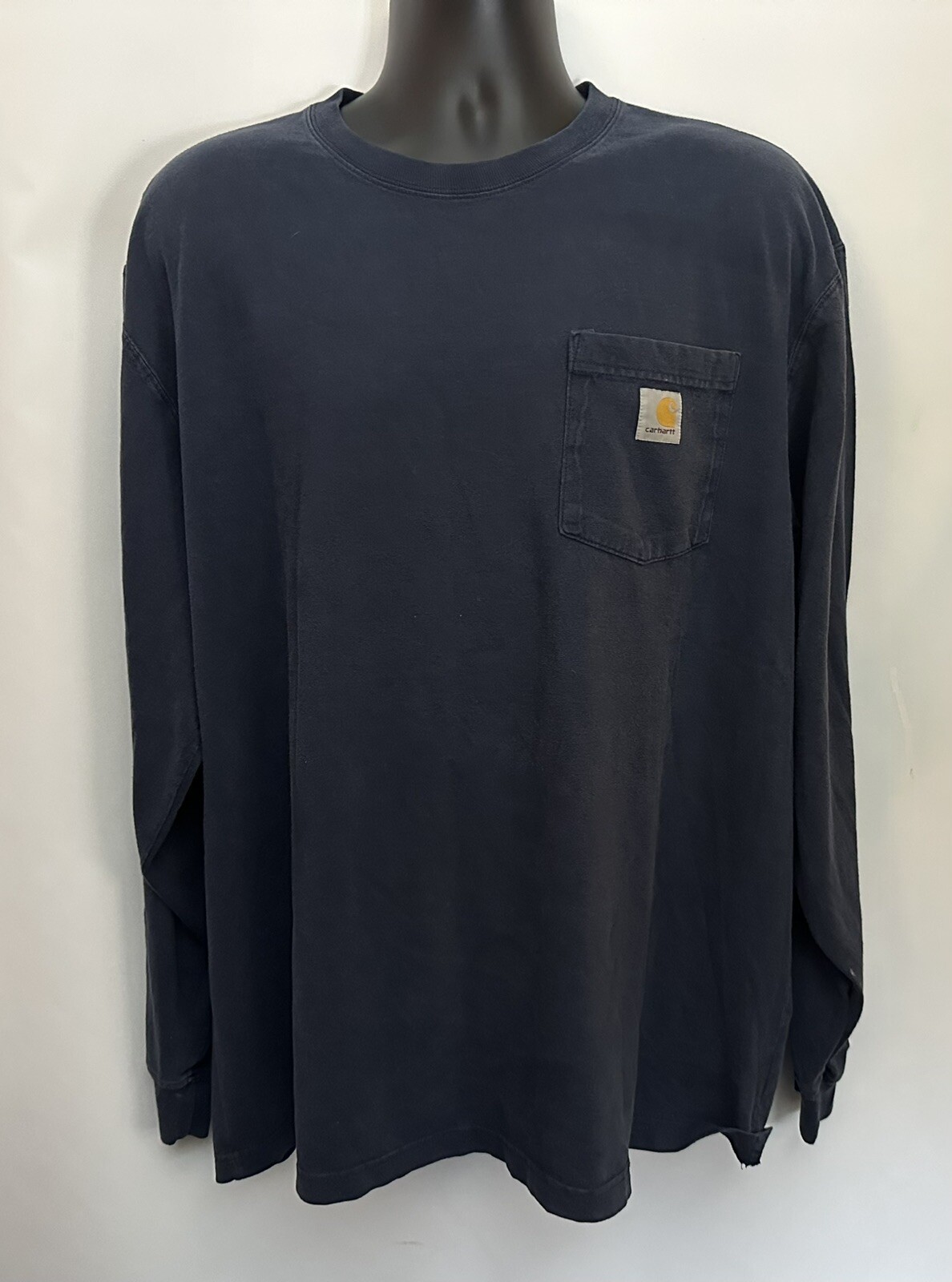 CARHARTT Pocket T-Shirt Mens XL Original Fit Crew Neck Long Sleeve Heavy Cotton
