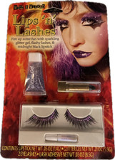 Wild Wicked Lips 'n' Lashes Glitter Lipstick Eyelashes Halloween Purple