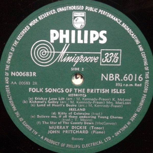 Murray Dickie, John Pritchard - Folk Songs Of The British Isles