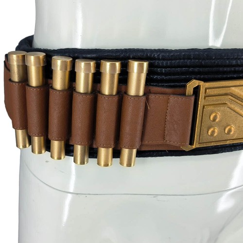 Boba Fett Cosplay Belt With Gold Buckle Bullets Bounty Hunter Costume Accessory - Picture 7 of 8
