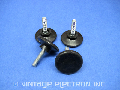 (4) 1/4''-20 Screw-In THREADED FEET - Black Plastic, 1.3'' Diameter, 0.8'' Thread L