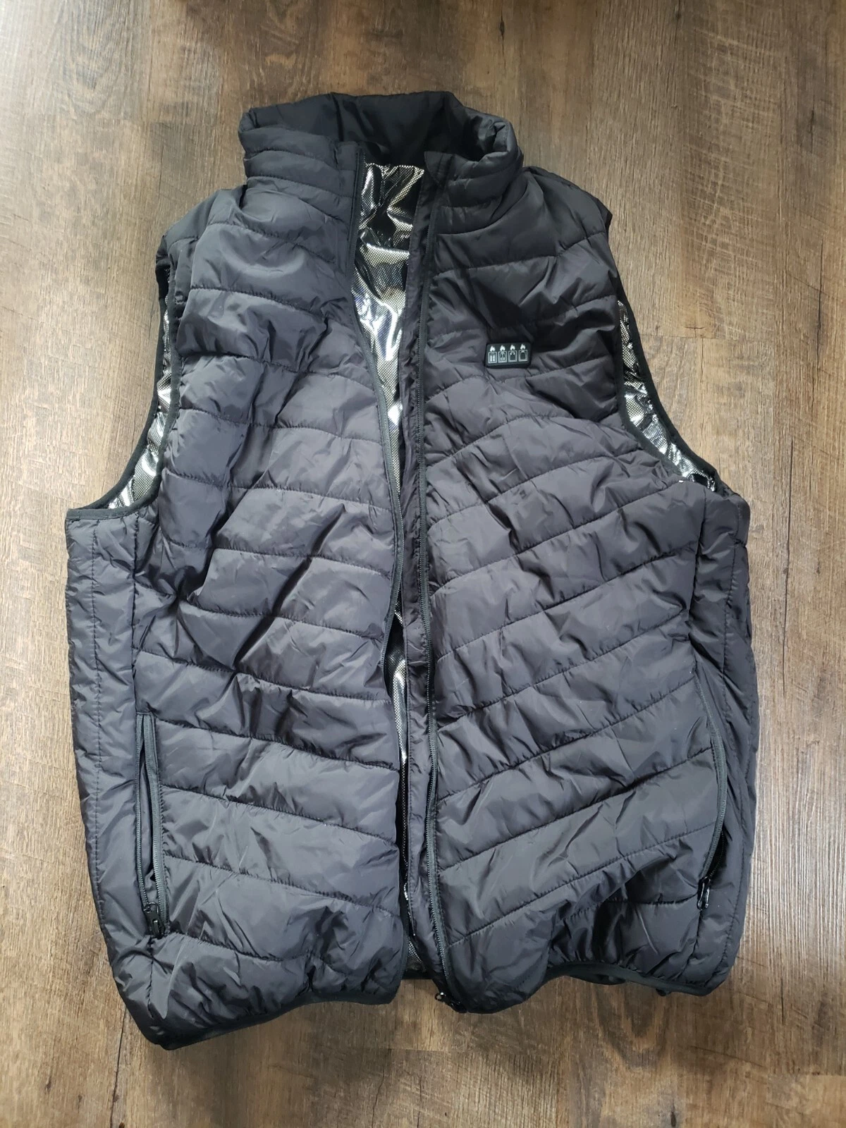 Adult 3X Black Quilted Puffer Heated Vest With Battery Pack