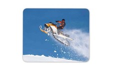 Snow Mobile Jump Mouse Mat Pad - Stunt Snowmobile Sports Computer Gift #15988