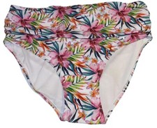 Catherine Malandrino Womens Floral Hi-Rise Bikini Shirred Bottoms Size XL NWT