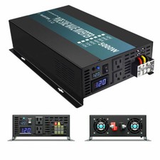 Pure Sine Wave Power Inverter 5000W 12V DC to AC 120V Truck Car RV Home Solar