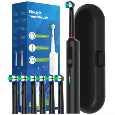 Rechargeable Rotary Electric Toothbrush with 6 Heads, Oral B Compatible